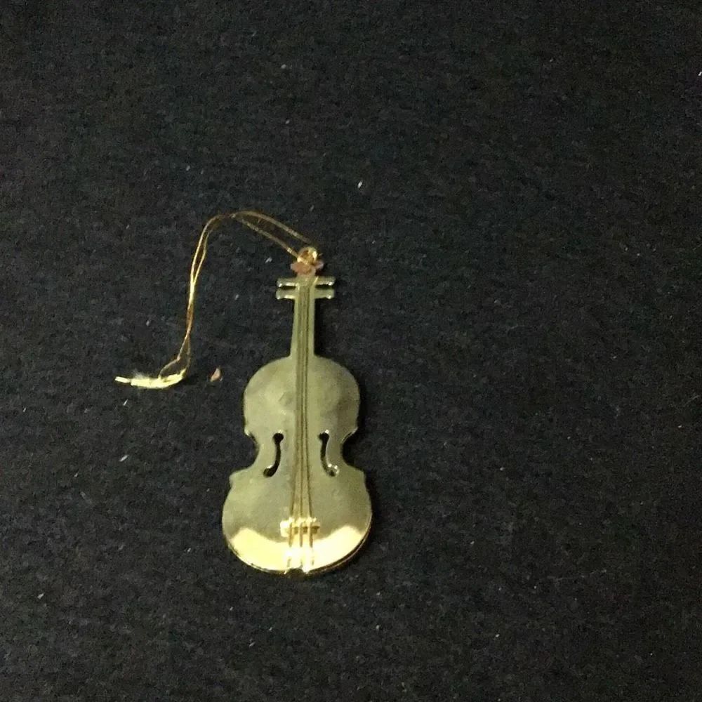Vintage golden cello Christmas ornament